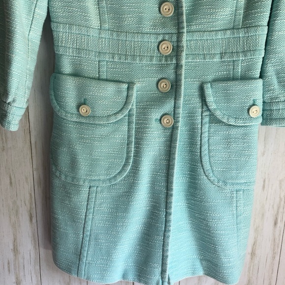 banana republic • Light Baby Blue Tweed Pea Coat - Picture 3 of 9